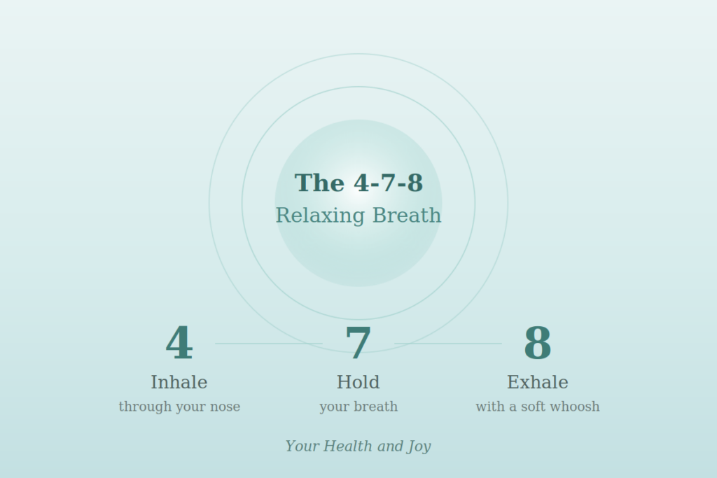 -7-8 breathing relaxing breath technique.
