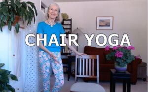 Inviation to Chair Yoga blue top