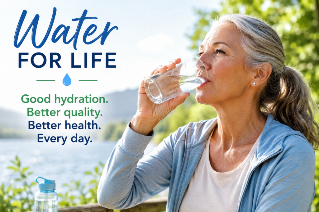 woman drinking a glass of water